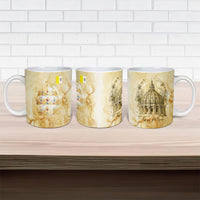 Vatican City St Peters Basilica Ceramic Mug Papal Tiara - Tu Es Petrus Catholic Watercolor