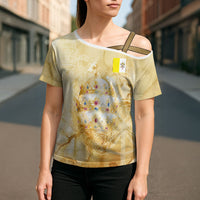 Vatican City St Peters Basilica Cross Shoulder Shirt Papal Tiara - Tu Es Petrus Catholic Watercolor