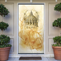 Vatican City St Peters Basilica Door Cover Papal Tiara - Tu Es Petrus Catholic Watercolor
