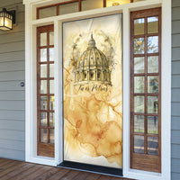 Vatican City St Peters Basilica Door Cover Papal Tiara - Tu Es Petrus Catholic Watercolor