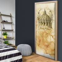 Vatican City St Peters Basilica Door Cover Papal Tiara - Tu Es Petrus Catholic Watercolor
