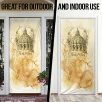 Vatican City St Peters Basilica Door Cover Papal Tiara - Tu Es Petrus Catholic Watercolor