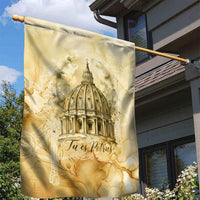Vatican City St Peters Basilica Garden Flag Papal Tiara - Tu Es Petrus Catholic Watercolor