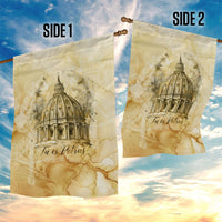 Vatican City St Peters Basilica Garden Flag Papal Tiara - Tu Es Petrus Catholic Watercolor