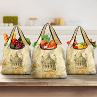 Vatican City St Peters Basilica Grocery Bag Papal Tiara - Tu Es Petrus Catholic Watercolor