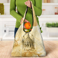 Vatican City St Peters Basilica Grocery Bag Papal Tiara - Tu Es Petrus Catholic Watercolor