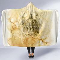 Vatican City St Peters Basilica Hooded Blanket Papal Tiara - Tu Es Petrus Catholic Watercolor