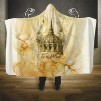 Vatican City St Peters Basilica Hooded Blanket Papal Tiara - Tu Es Petrus Catholic Watercolor