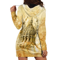 Vatican City St Peters Basilica Hoodie Dress Papal Tiara - Tu Es Petrus Catholic Watercolor