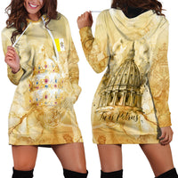 Vatican City St Peters Basilica Hoodie Dress Papal Tiara - Tu Es Petrus Catholic Watercolor