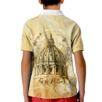 Vatican City St Peters Basilica Kid Polo Shirt Papal Tiara - Tu Es Petrus Catholic Watercolor