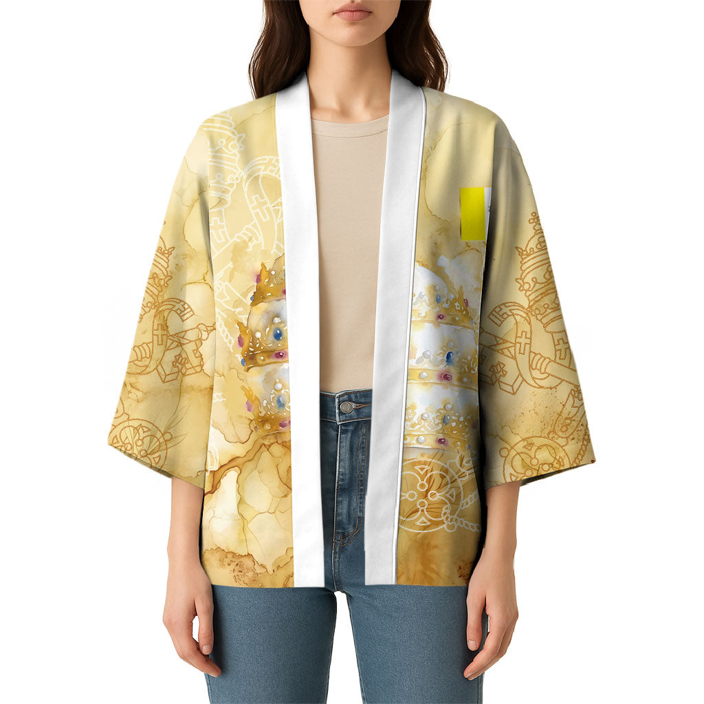 Vatican City St Peters Basilica Kimono Papal Tiara - Tu Es Petrus Catholic Watercolor