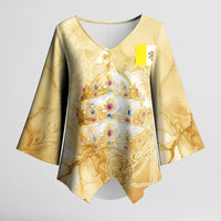 Vatican City St Peters Basilica Kimono Sleeve Blouse Papal Tiara - Tu Es Petrus Catholic Watercolor