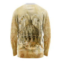 Vatican City St Peters Basilica Long Sleeve Shirt Papal Tiara - Tu Es Petrus Catholic Watercolor