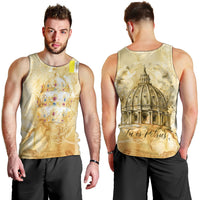 Vatican City St Peters Basilica Men Tank Top Papal Tiara - Tu Es Petrus Catholic Watercolor