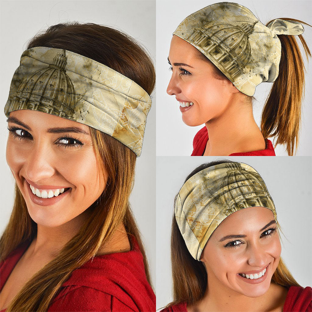 Vatican City St Peters Basilica Neck Gaiter Papal Tiara - Tu Es Petrus Catholic Watercolor