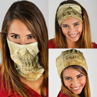Vatican City St Peters Basilica Neck Gaiter Papal Tiara - Tu Es Petrus Catholic Watercolor