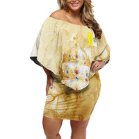 Vatican City St Peters Basilica Off Shoulder Short Dress Papal Tiara - Tu Es Petrus Catholic Watercolor