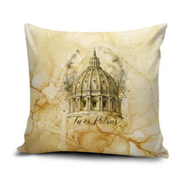 Vatican City St Peters Basilica Pillow Cover Papal Tiara - Tu Es Petrus Catholic Watercolor