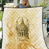 Vatican City St Peters Basilica Quilt Papal Tiara - Tu Es Petrus Catholic Watercolor