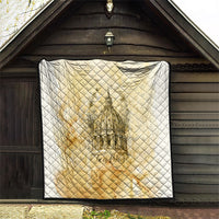 Vatican City St Peters Basilica Quilt Papal Tiara - Tu Es Petrus Catholic Watercolor
