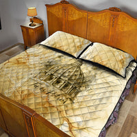 Vatican City St Peters Basilica Quilt Bed Set Papal Tiara - Tu Es Petrus Catholic Watercolor