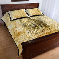 Vatican City St Peters Basilica Quilt Bed Set Papal Tiara - Tu Es Petrus Catholic Watercolor