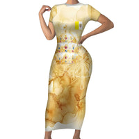 Vatican City St Peters Basilica Short Sleeve Bodycon Dress Papal Tiara - Tu Es Petrus Catholic Watercolor