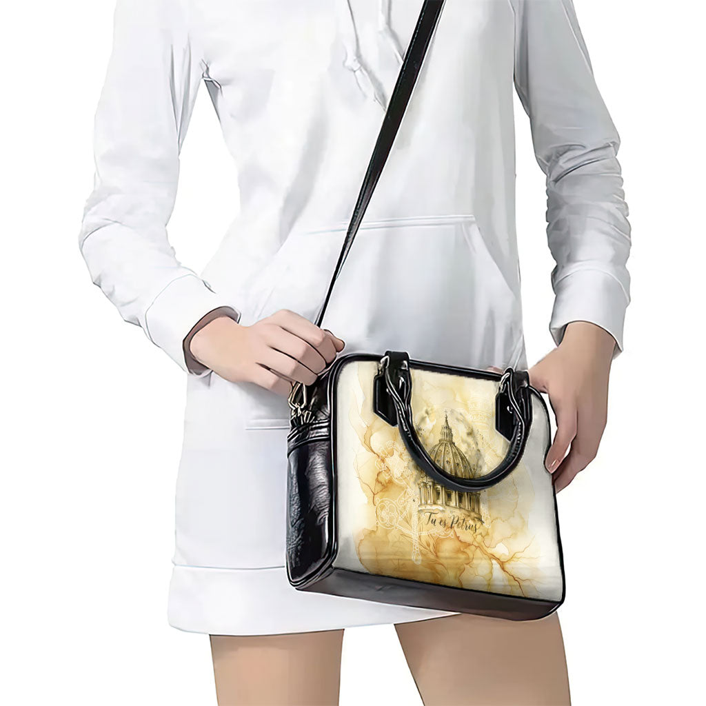 Vatican City St Peters Basilica Shoulder Handbag Papal Tiara - Tu Es Petrus Catholic Watercolor