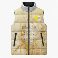 Vatican City St Peters Basilica Sleeveless Puffer Jacket Papal Tiara - Tu Es Petrus Catholic Watercolor