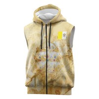 Vatican City St Peters Basilica Sleeveless Zip Hoodie Papal Tiara - Tu Es Petrus Catholic Watercolor