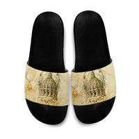 Vatican City St Peters Basilica Slide Sandals Papal Tiara - Tu Es Petrus Catholic Watercolor