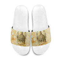 Vatican City St Peters Basilica Slide Sandals Papal Tiara - Tu Es Petrus Catholic Watercolor