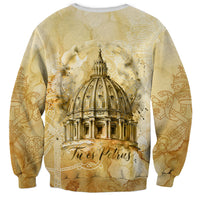 Vatican City St Peters Basilica Sweatshirt Papal Tiara - Tu Es Petrus Catholic Watercolor