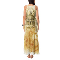 Vatican City St Peters Basilica Tank Maxi Dress Papal Tiara - Tu Es Petrus Catholic Watercolor