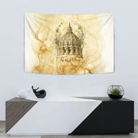 Vatican City St Peters Basilica Tapestry Papal Tiara - Tu Es Petrus Catholic Watercolor