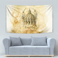 Vatican City St Peters Basilica Tapestry Papal Tiara - Tu Es Petrus Catholic Watercolor