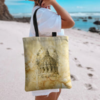 Vatican City St Peters Basilica Tote Bag Papal Tiara - Tu Es Petrus Catholic Watercolor