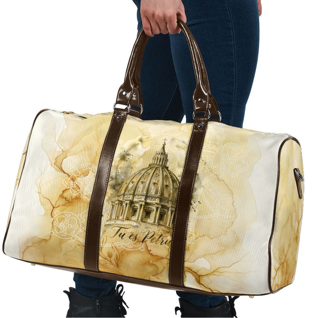 Vatican City St Peters Basilica Travel Bag Papal Tiara - Tu Es Petrus Catholic Watercolor