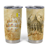 Vatican City St Peters Basilica Tumbler Cup Papal Tiara - Tu Es Petrus Catholic Watercolor
