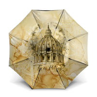 Vatican City St Peters Basilica Umbrella Papal Tiara - Tu Es Petrus Catholic Watercolor