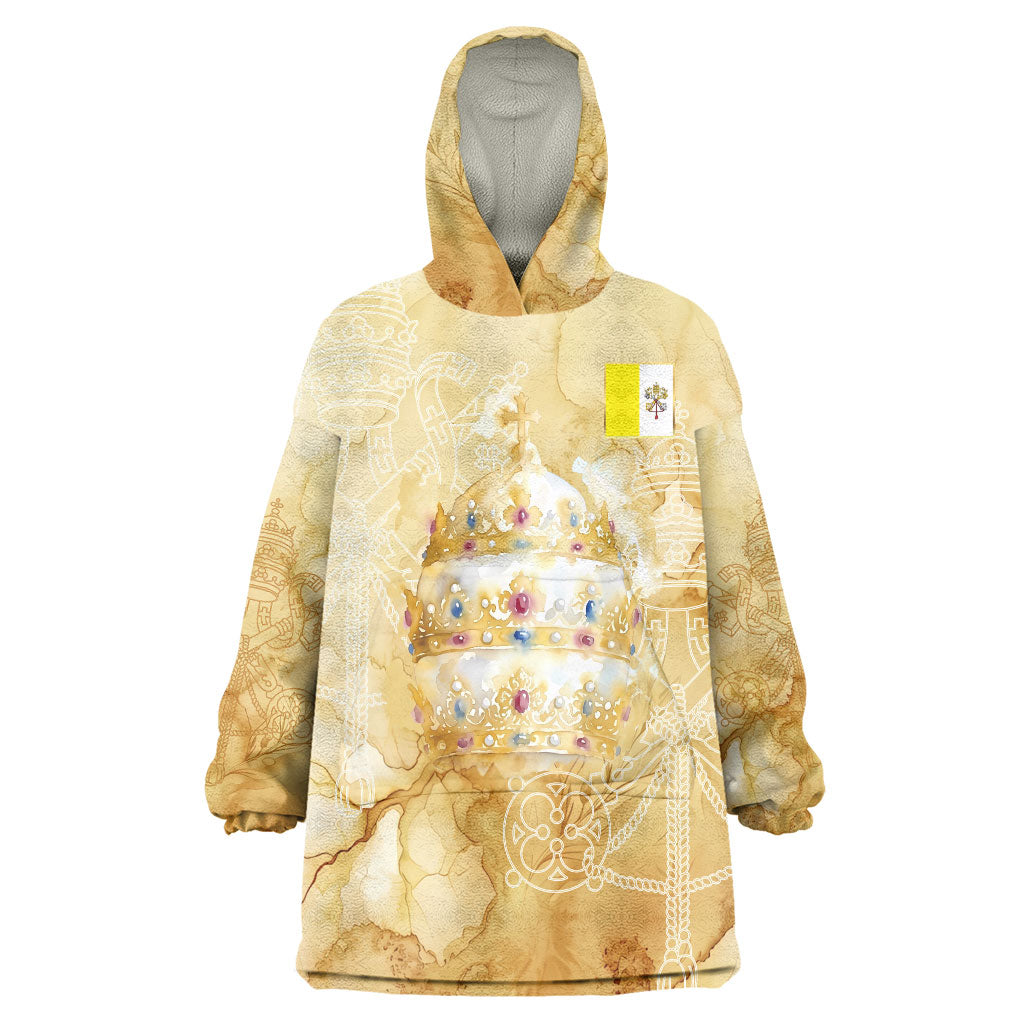 Vatican City St Peters Basilica Wearable Blanket Hoodie Papal Tiara - Tu Es Petrus Catholic Watercolor