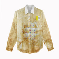 Vatican City St Peters Basilica Women Casual Shirt Papal Tiara - Tu Es Petrus Catholic Watercolor