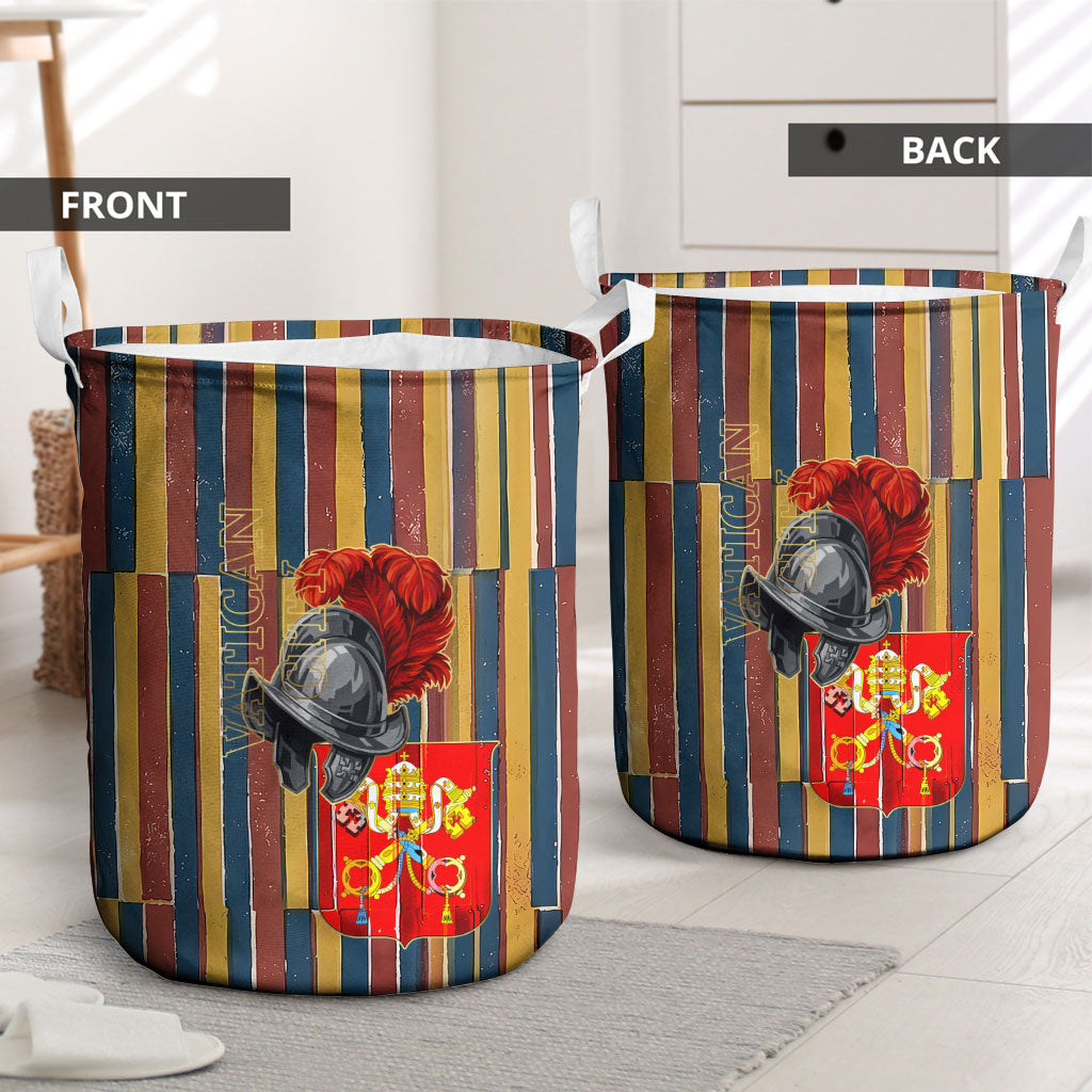 Vatican City Swiss Guard Protectors Of The Holy See Laundry Basket Renaissance Uniform Stripes Catholic Military History