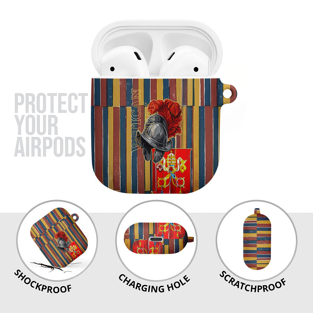 Vatican City Swiss Guard Protectors Of The Holy See AirPods Case Renaissance Uniform Stripes Catholic Military History