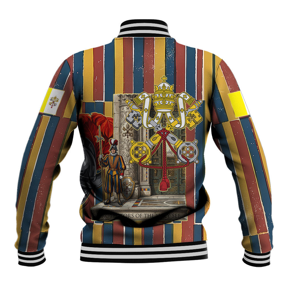 Vatican City Swiss Guard Protectors Of The Holy See Baseball Jacket Renaissance Uniform Stripes Catholic Military History