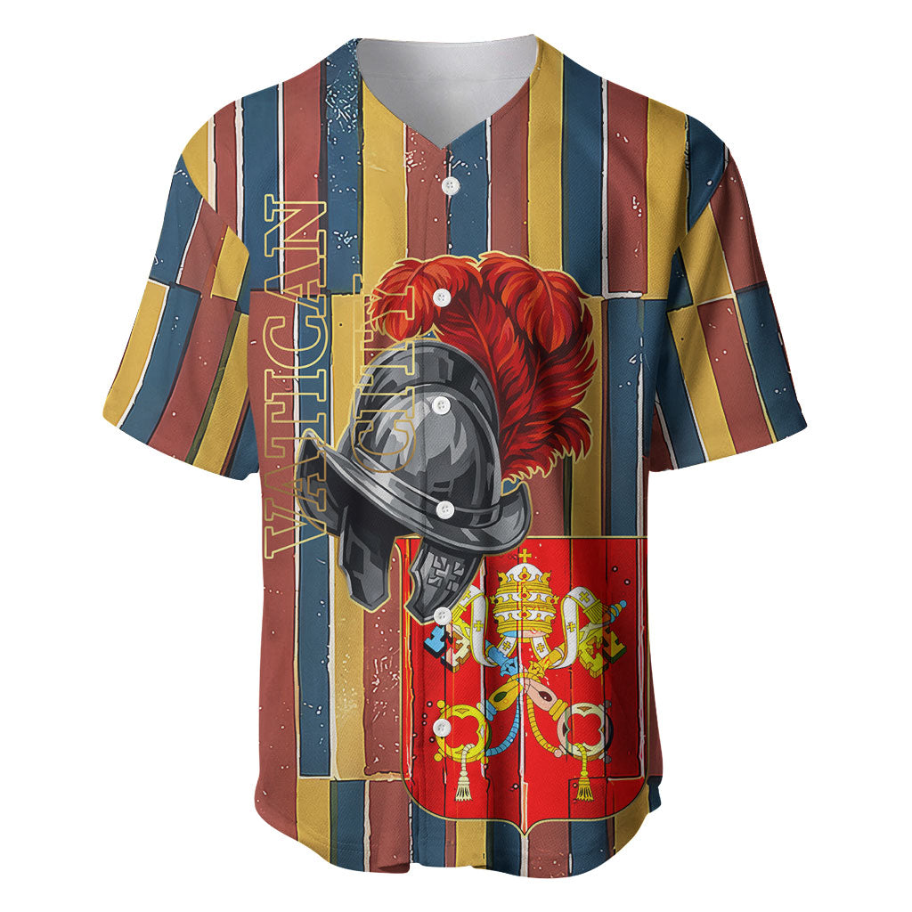 Vatican City Swiss Guard Protectors Of The Holy See Baseball Jersey Renaissance Uniform Stripes Catholic Military History