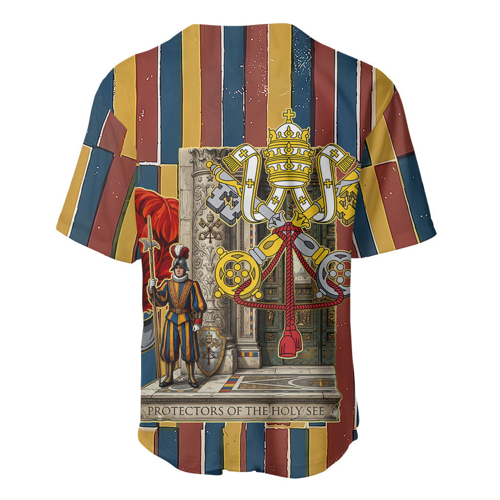Vatican City Swiss Guard Protectors Of The Holy See Baseball Jersey Renaissance Uniform Stripes Catholic Military History