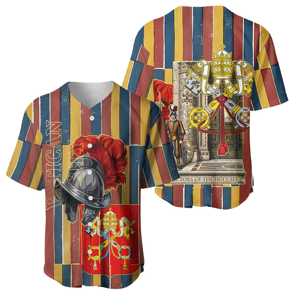 Vatican City Swiss Guard Protectors Of The Holy See Baseball Jersey Renaissance Uniform Stripes Catholic Military History