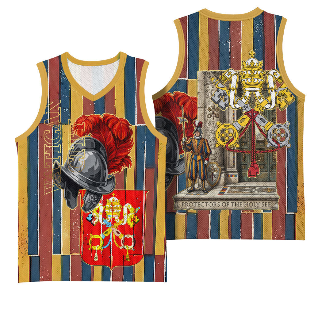 Vatican City Swiss Guard Protectors Of The Holy See Basketball Jersey Renaissance Uniform Stripes Catholic Military History